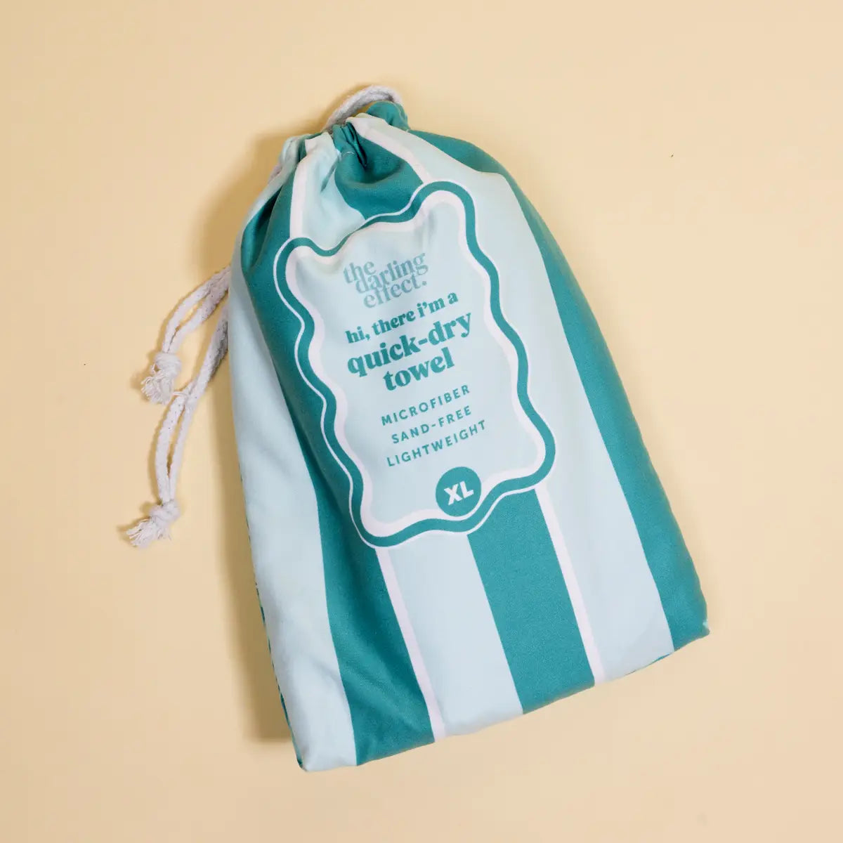 Quick Dry XL Beach Towel Sicily Stripes in Teal