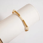 18K Gold PVD 8mm Kiska Glass Pearl Beaded Stretch Bracelet