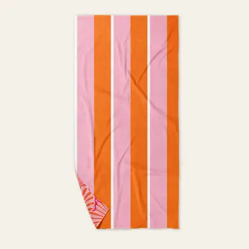 Quick Dry XL Beach Towel Sicily Stripes in Pink