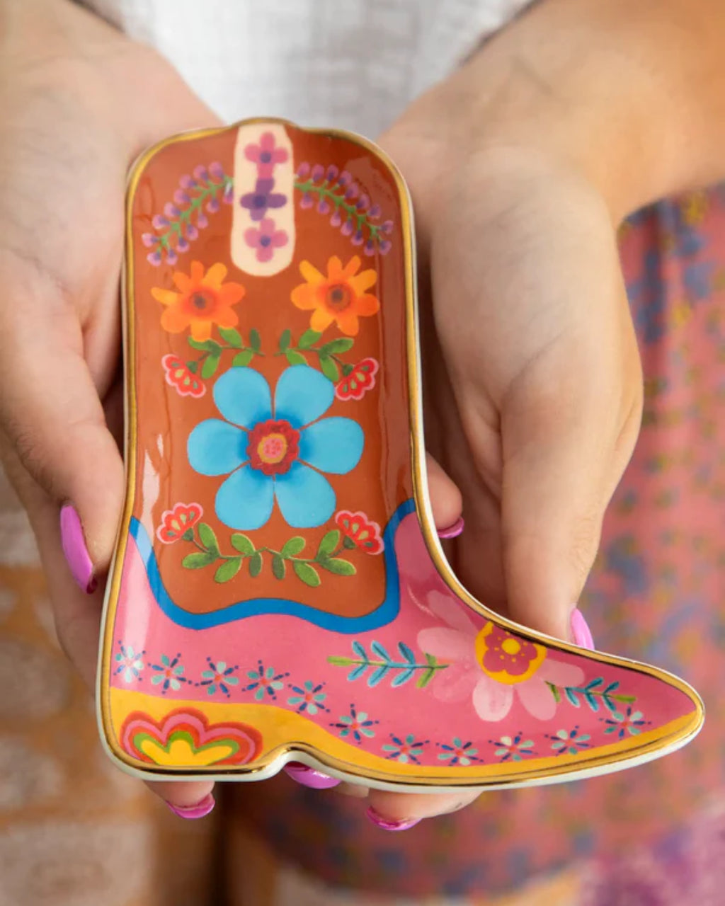Artsy Ceramic Boot Trinket Tray by Natural Life
