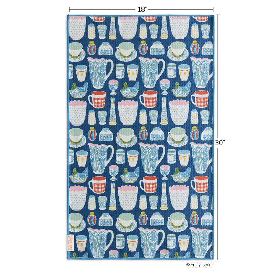 Vintage Glass Microfiber Towel
