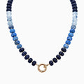 Marble Bead Toggle Clasp Statement Necklace- Navy
