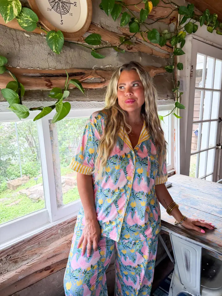 Pink Chickens Luxe Pajama Set
