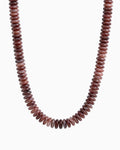 Neutral Color Wide Marble Beaded Necklace-Burgundy
