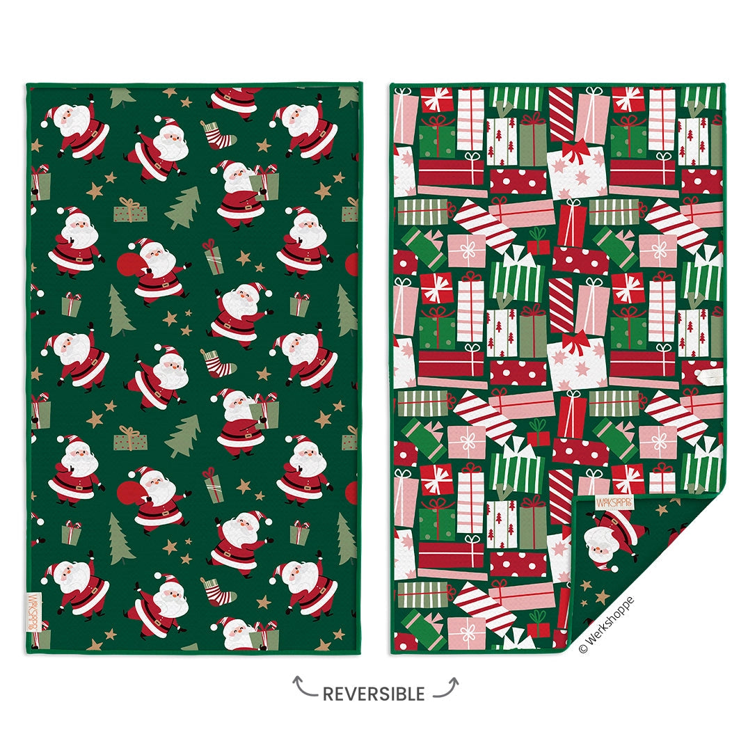 Santa's Gifts Microfiber Christmas Kitchen Towel