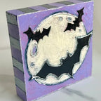 Halloween Bats + Moon Handpainted Art