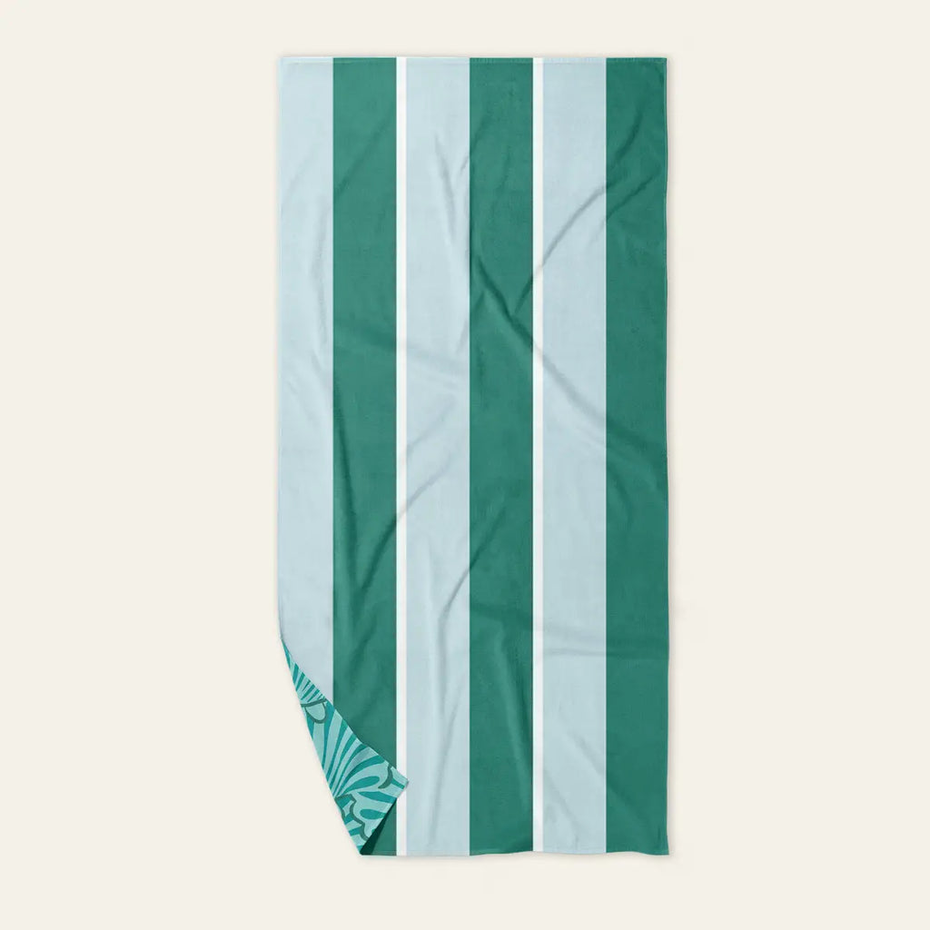 Quick Dry XL Beach Towel Sicily Stripes in Teal