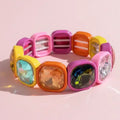 Elise Enamel Stretch Bracelet in  Rounded Gems  in Multi Colors