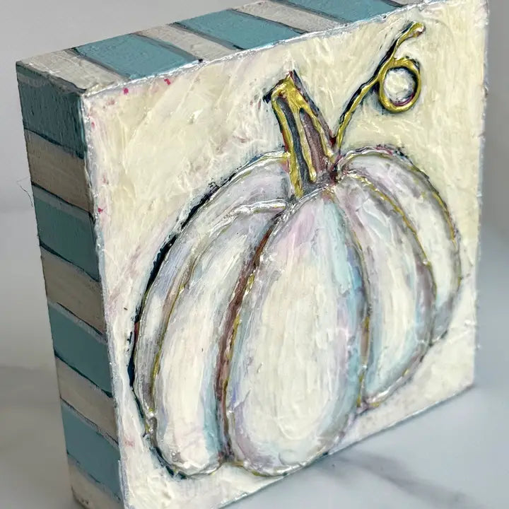White Pumpkin Handpainted Art