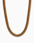 Neutral Color Wide Marble Beaded Necklace-Brown