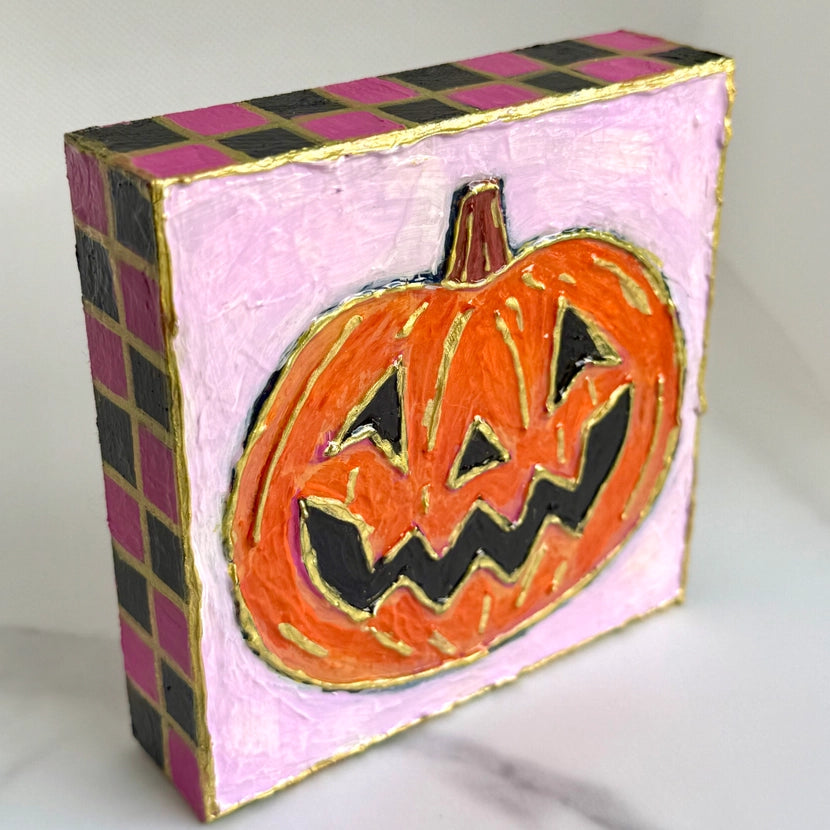 Halloween Jack-O-Lantern Handpainted Art