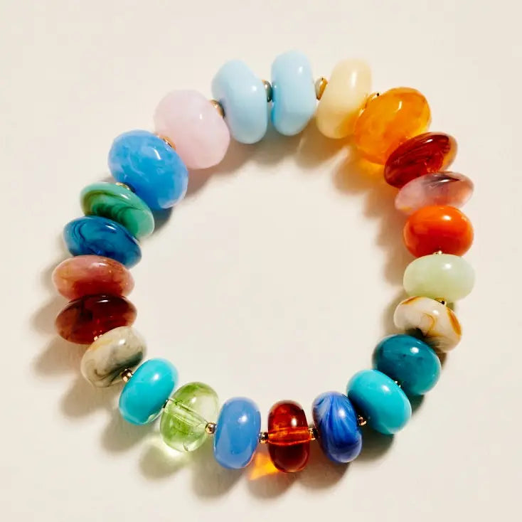 Marbled Colorful Beaded Bracelets