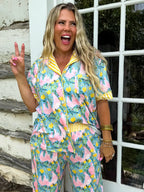Pink Chickens Luxe Pajama Set