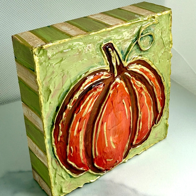 Orange Pumpkin Handpainted Art