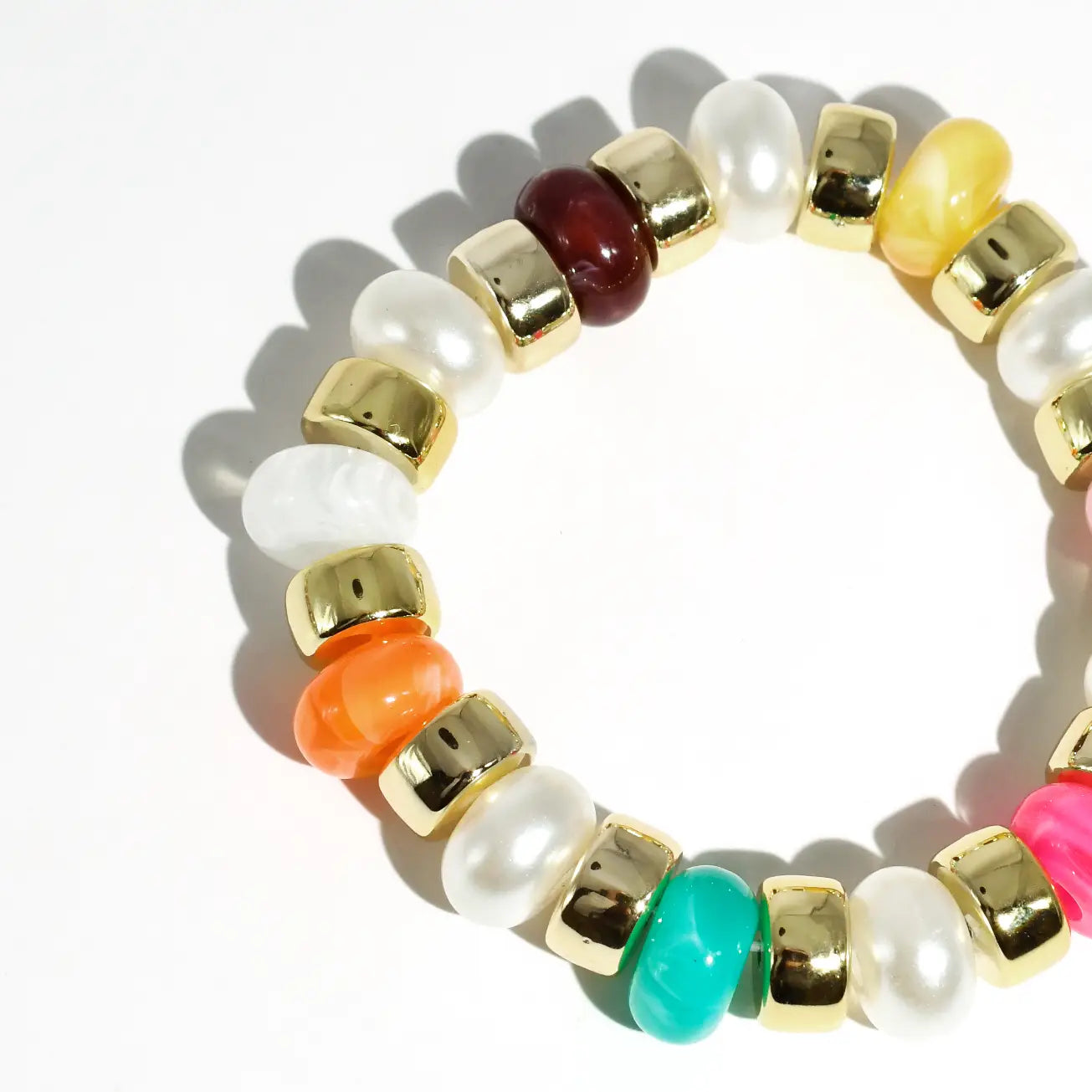 Joyful Gold Beaded Bracelet