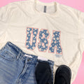 Floral USA Graphic Tee