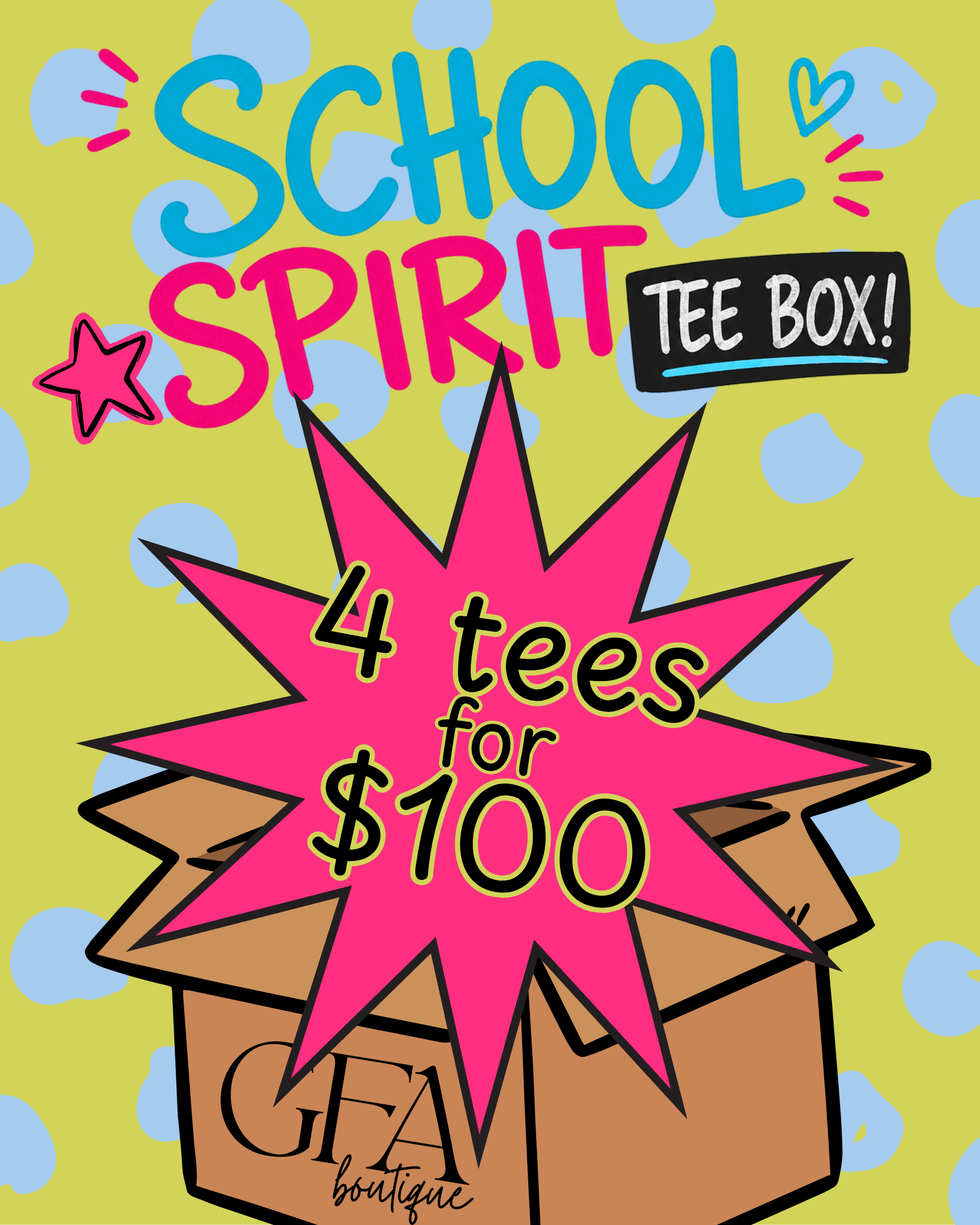 School Spirit Graphic Tee Box