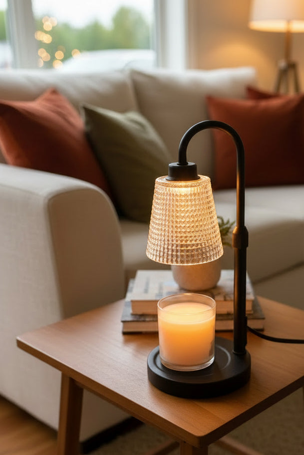 Candle Lamp Black with Clear Glass