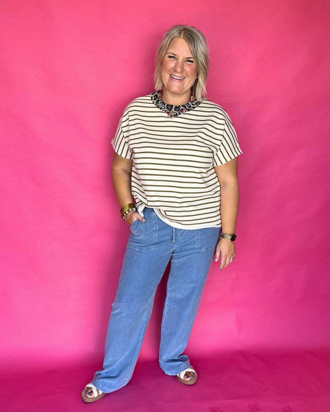 Latte Stripe Top