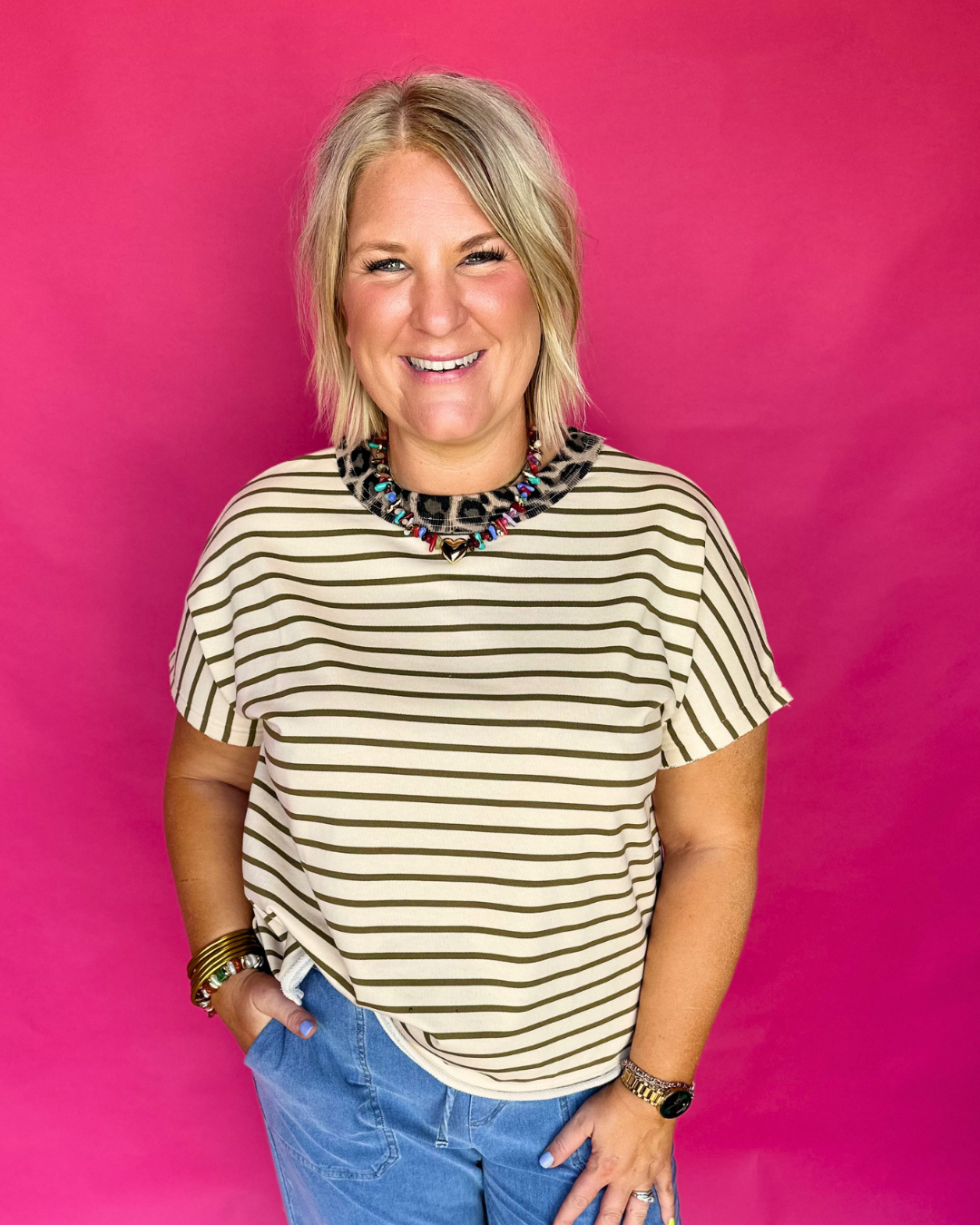 Latte Stripe Top