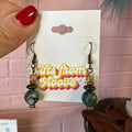 Natural Stone Beaded Earrings in Jade