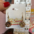 Gold Dangle Moon Earrings