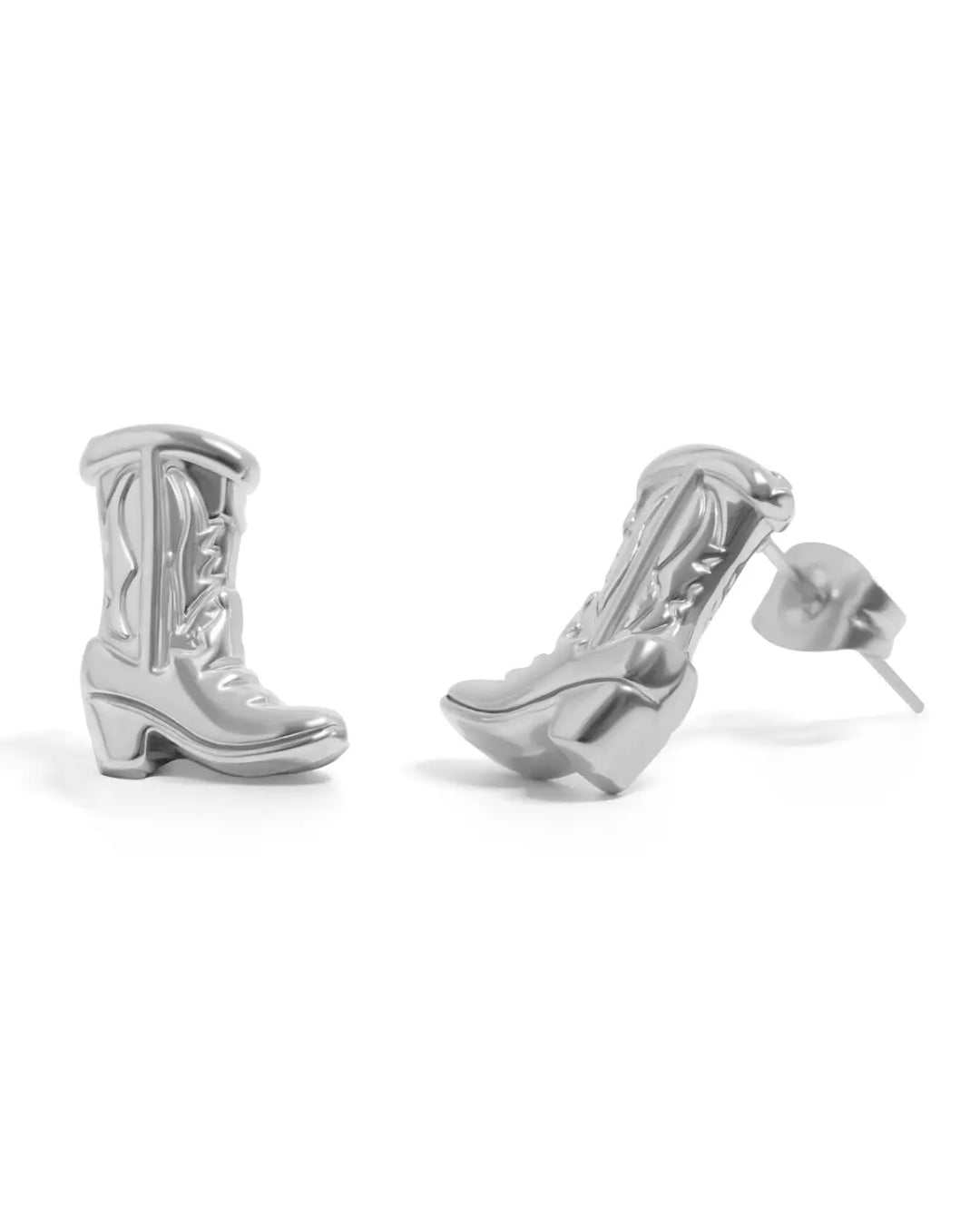 Stainless Steel Cowboy Boot Stud Earring