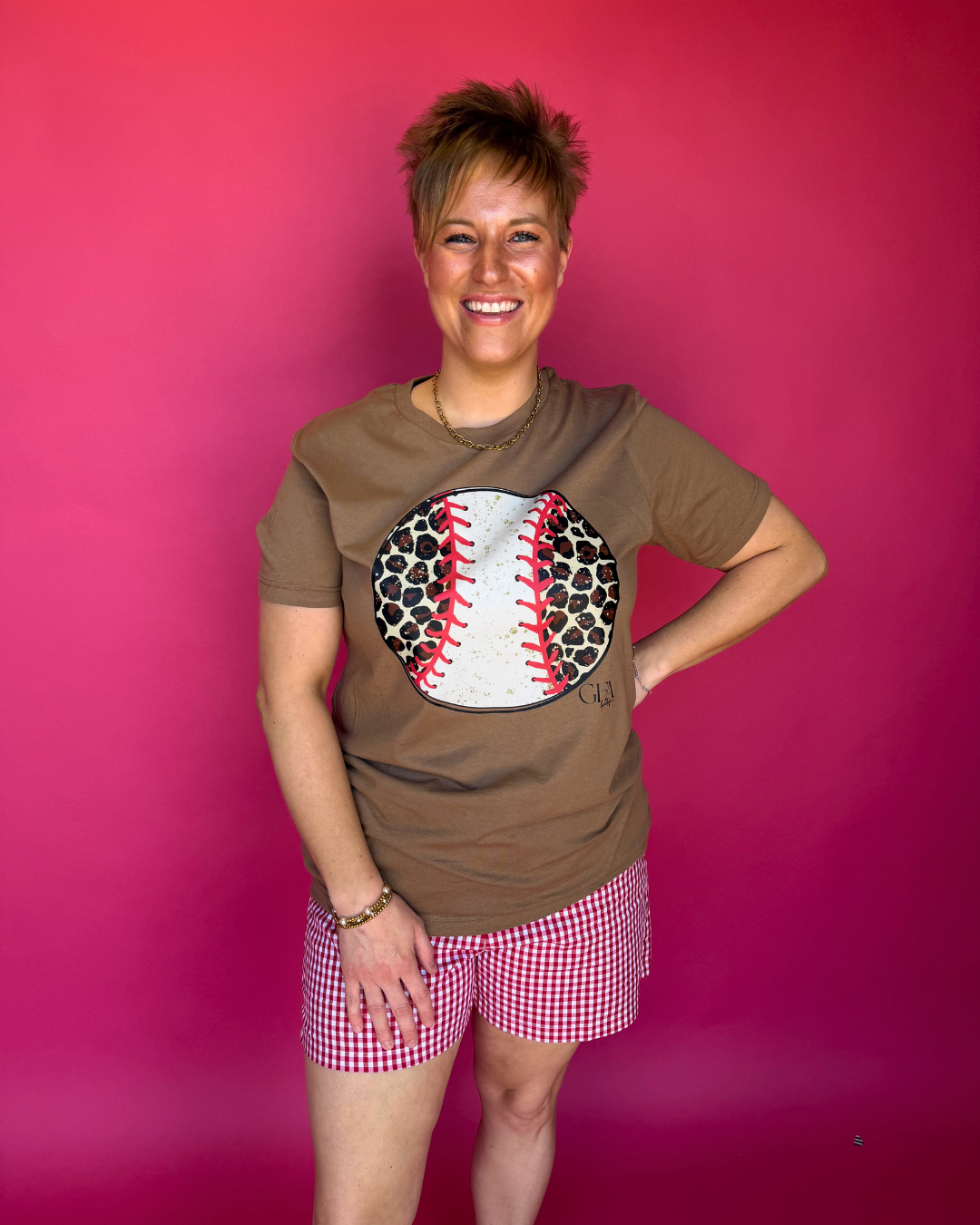 Playful Pop Gingham Boxer Shorts in Cherry