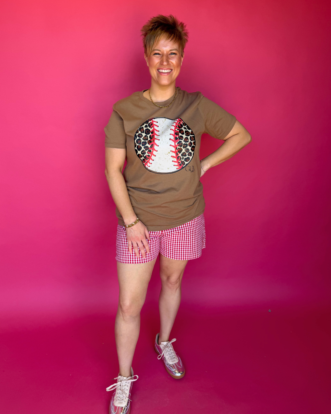 Playful Pop Gingham Boxer Shorts in Cherry