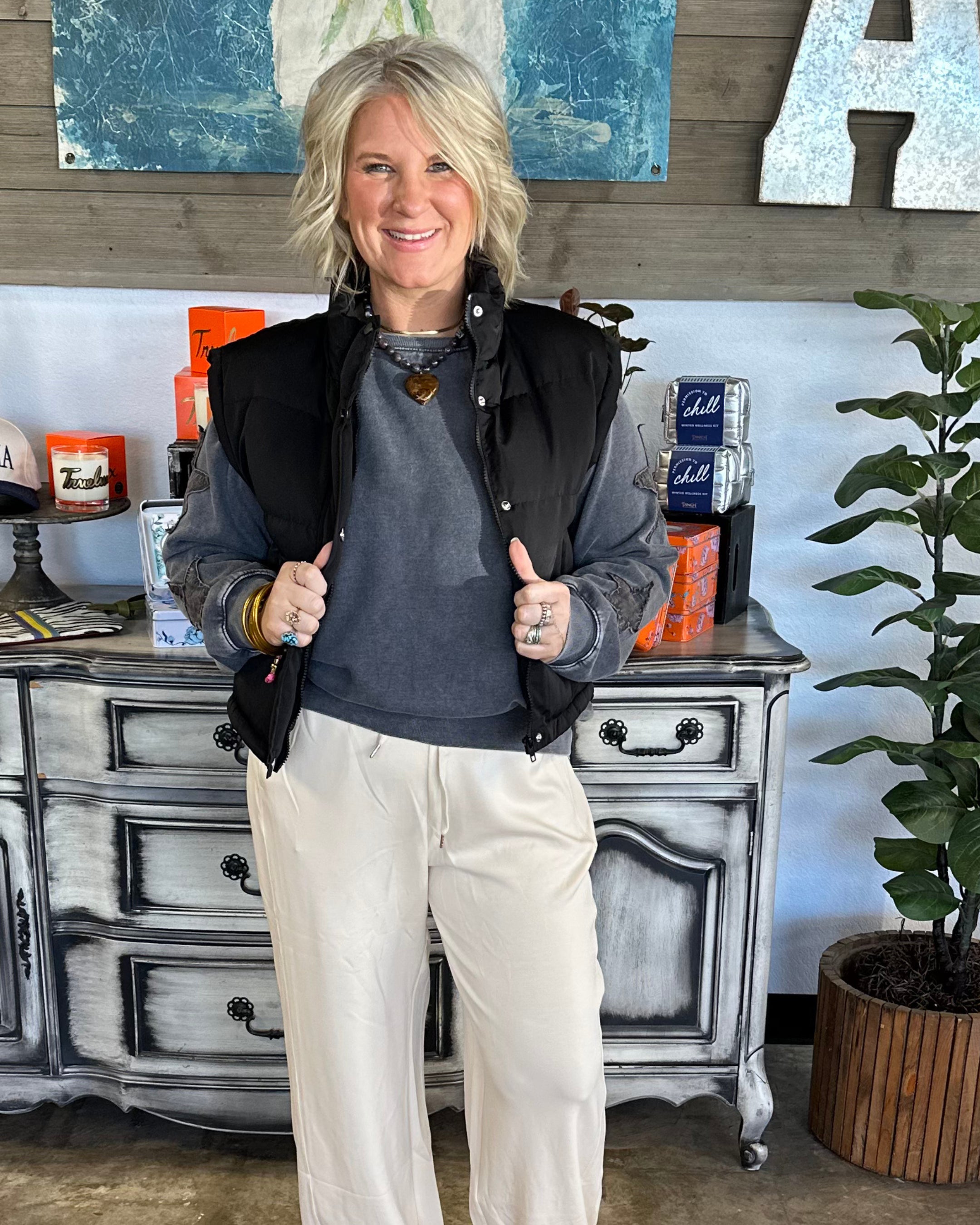 Cold Weather Cozy Vest in Black