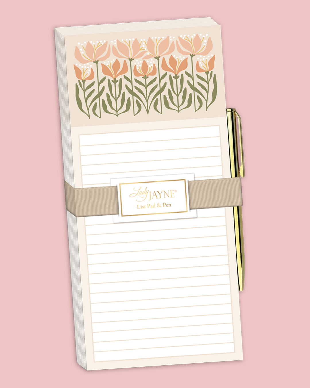 Flower Market Lily Magnetic List Pad with Pen