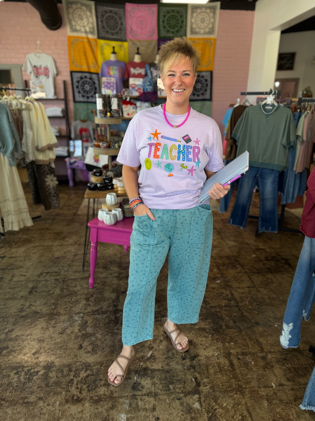 Teacher Life in Color Graphic Tee