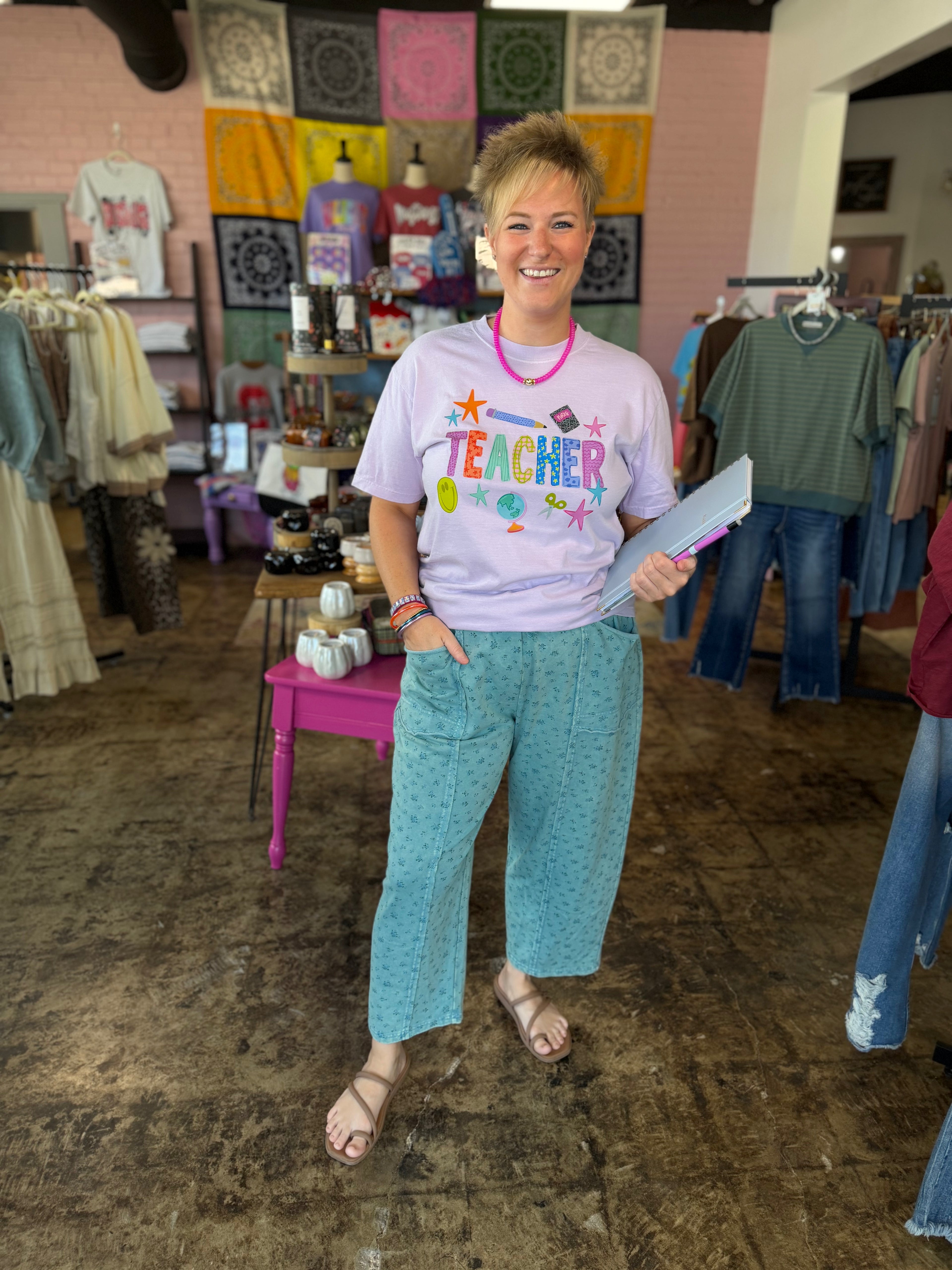 Teacher Life in Color Graphic Tee