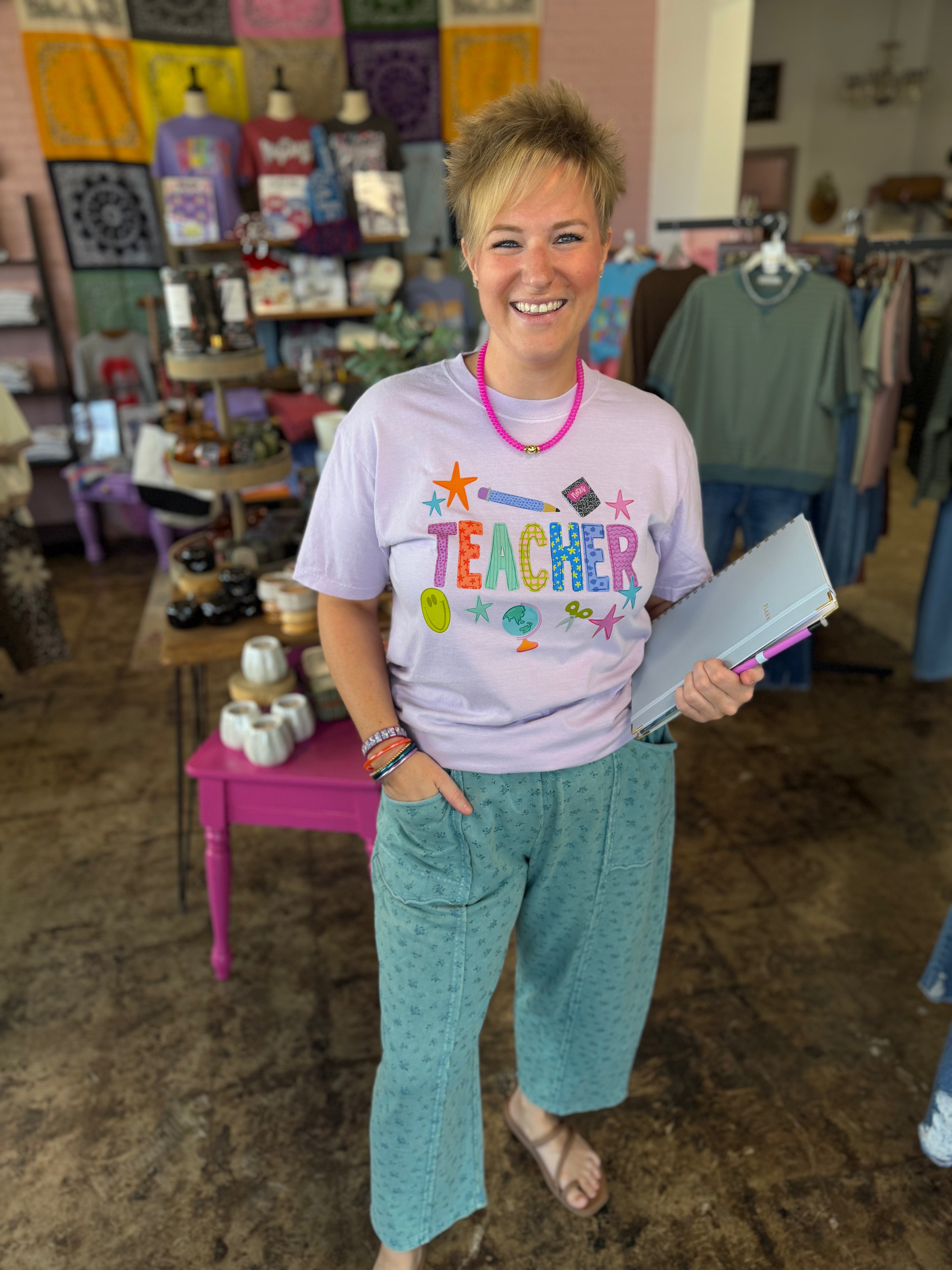 Teacher Life in Color Graphic Tee