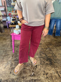 Golden Hour Denim in Dark Burgundy