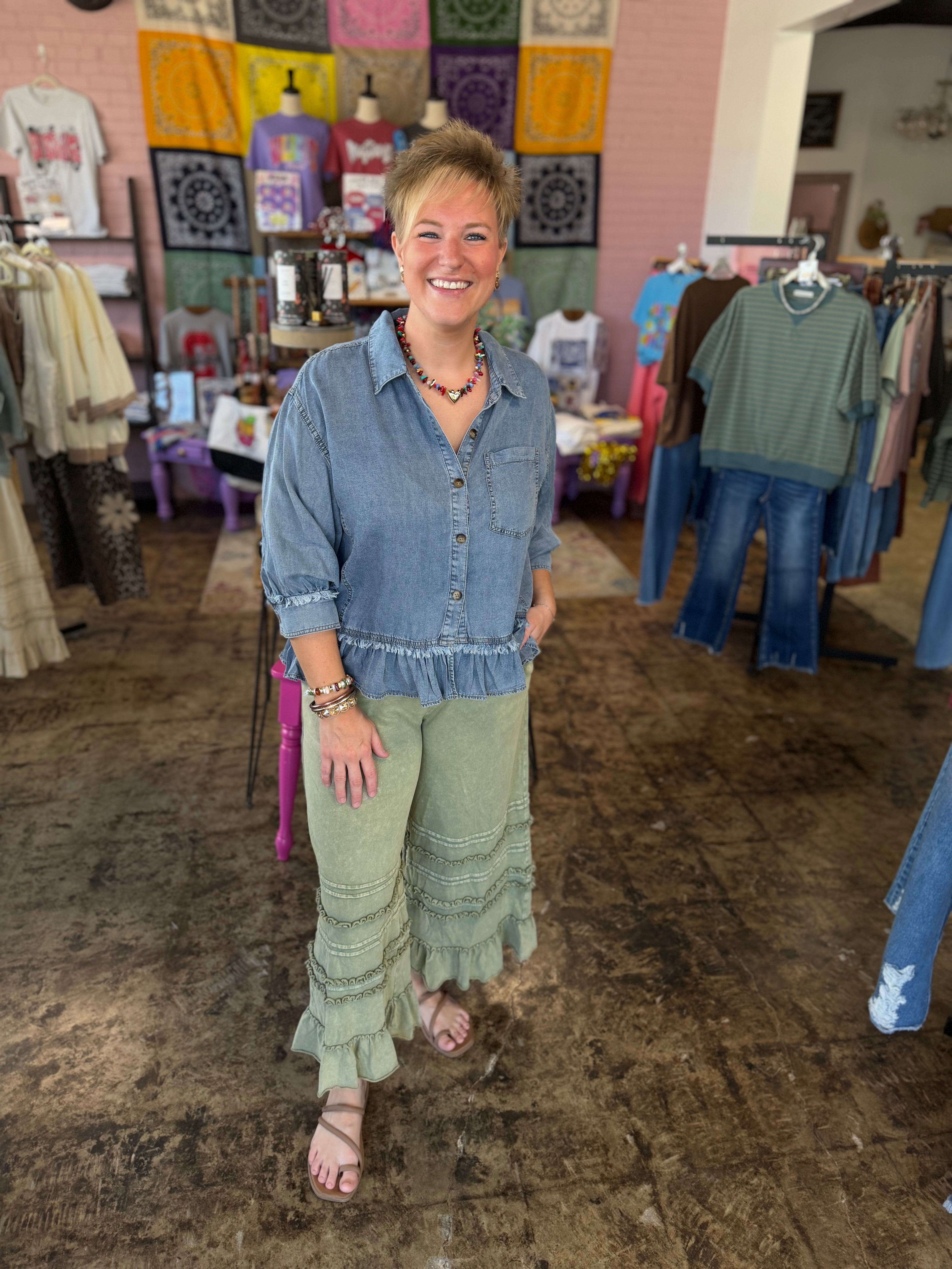 Free to Roam Pants in Sage