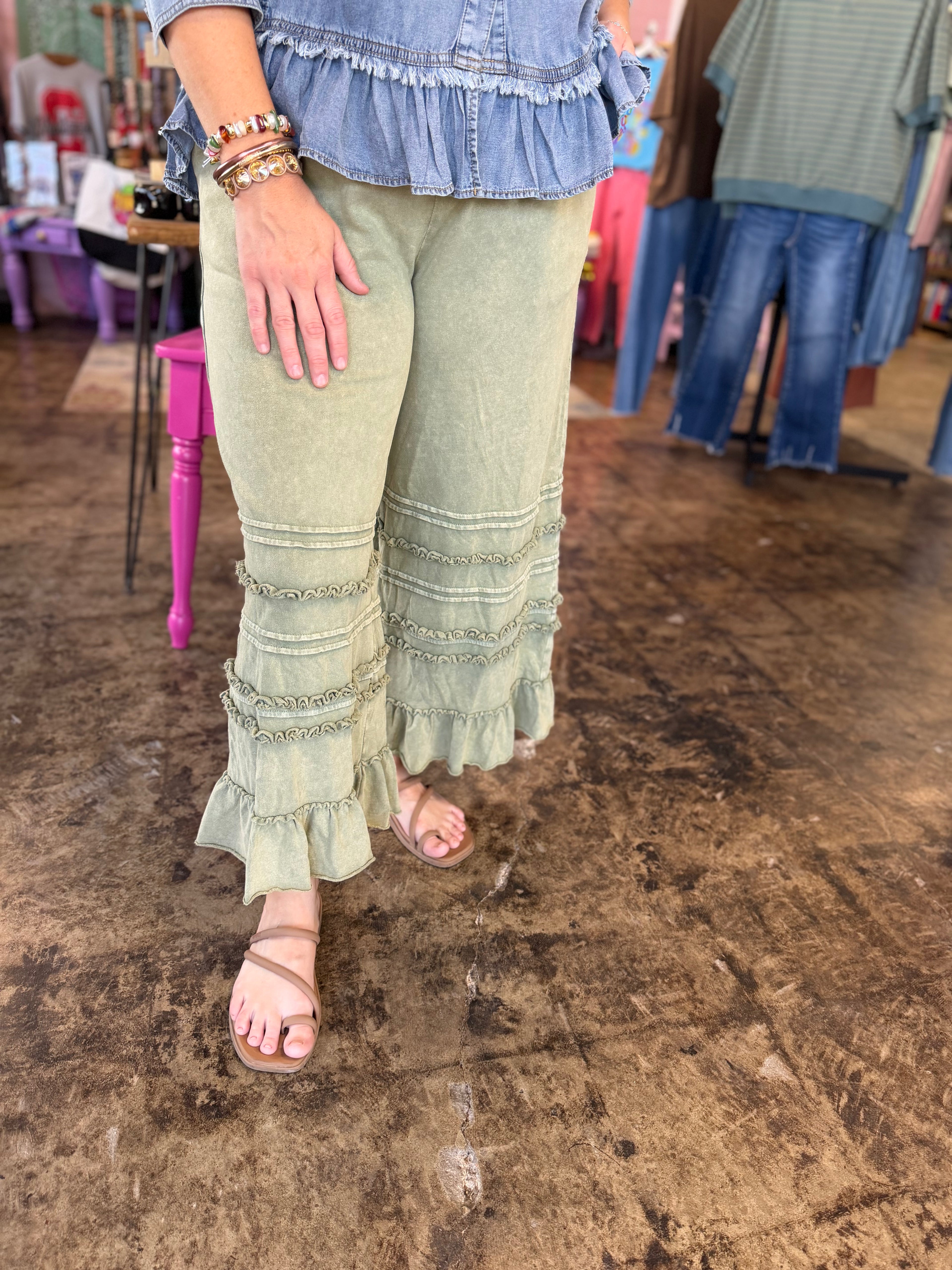 Free to Roam Pants in Sage