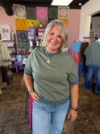 Cozy Beginning Top in Light Olive With Ash Jade