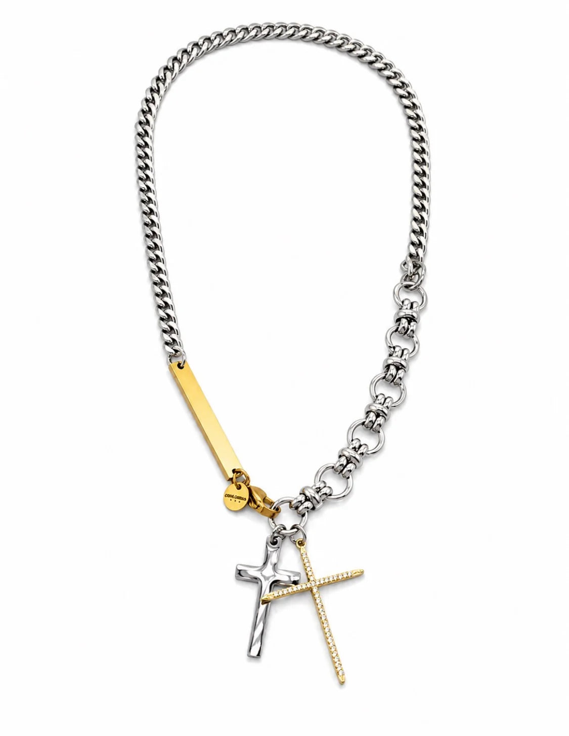 Nance Double Cross Necklace by Gina Carmen