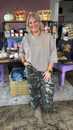Ruffled Charm Camo Denim