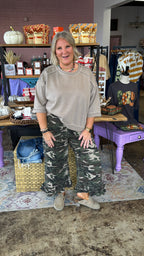 Ruffled Charm Camo Denim