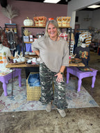 Ruffled Charm Camo Denim