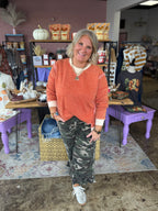 Wherever You Wander Top in  Burnt Orange
