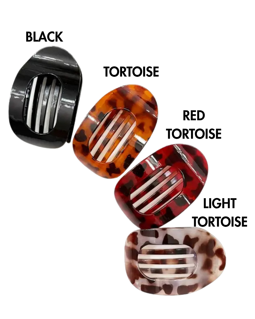 Tortoise Design Flat Hair Claw Clip