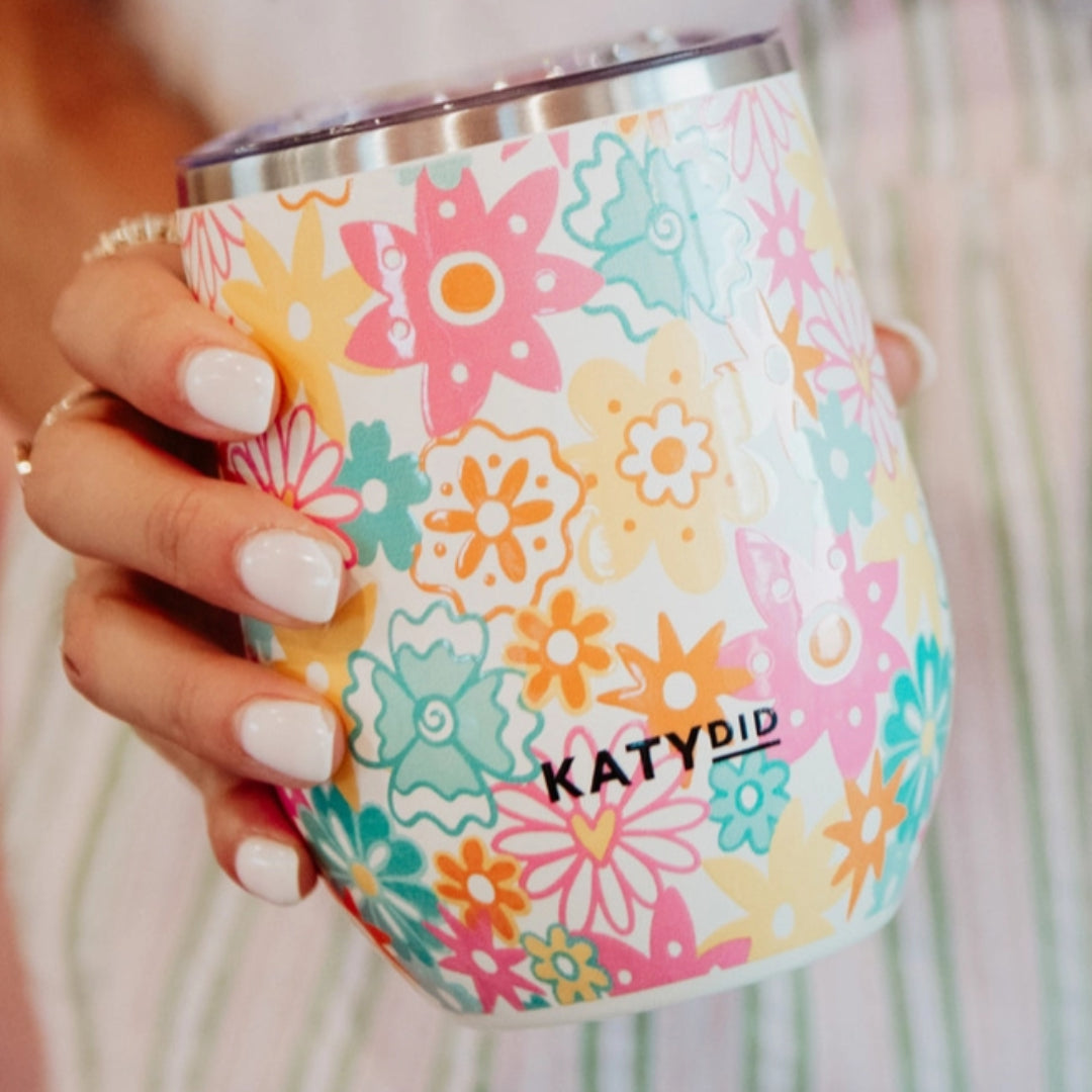Spring Flower Wine Tumbler