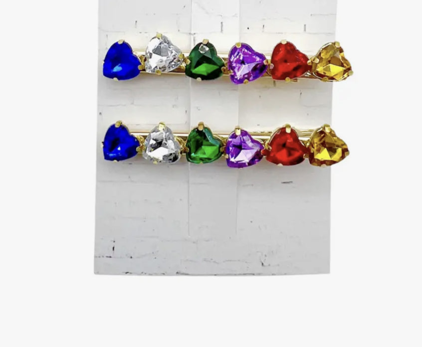 Heart Royal Gem Hair Clips