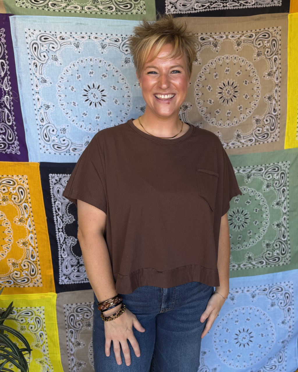 Roam Free Top in Brown