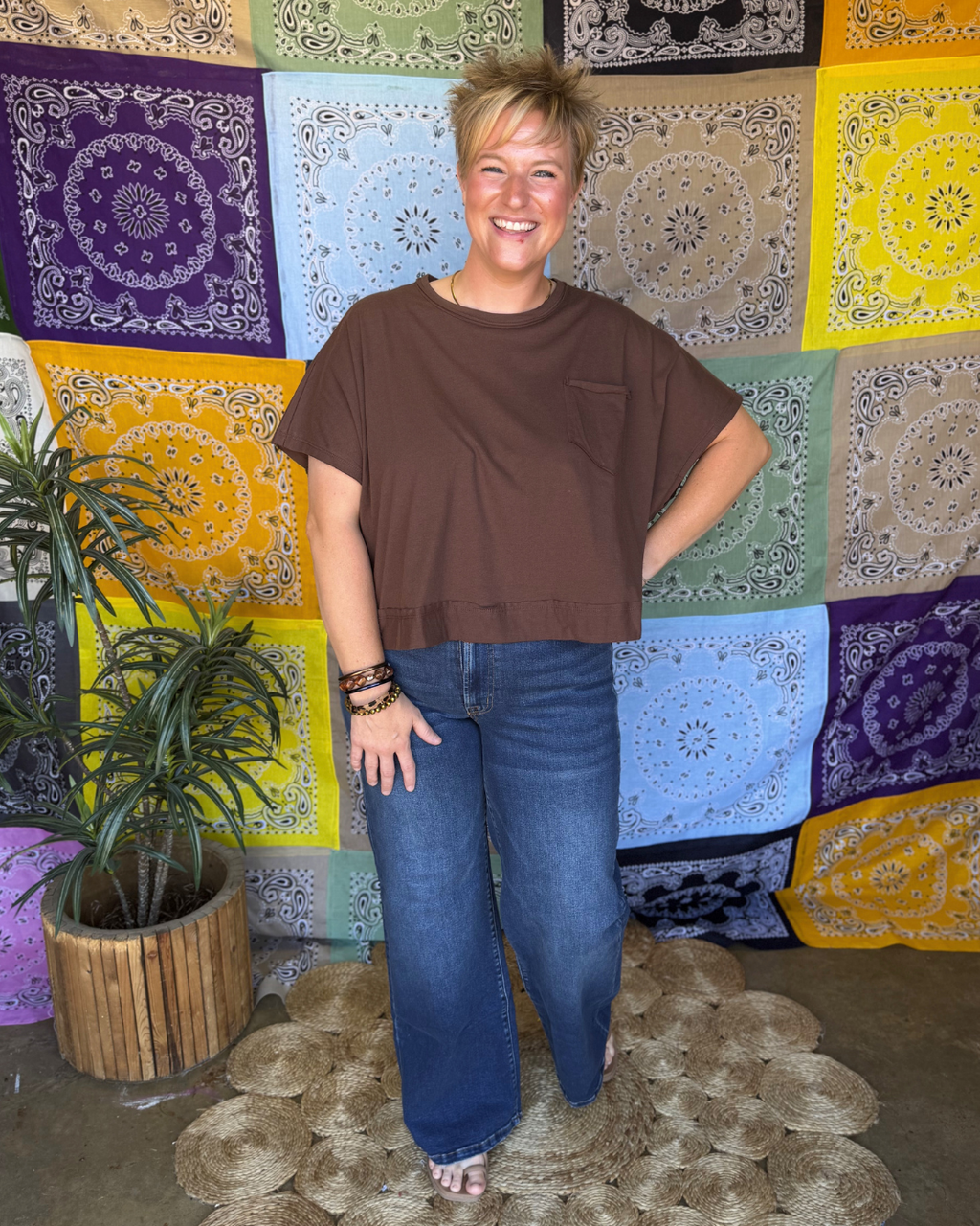 Roam Free Top in Brown