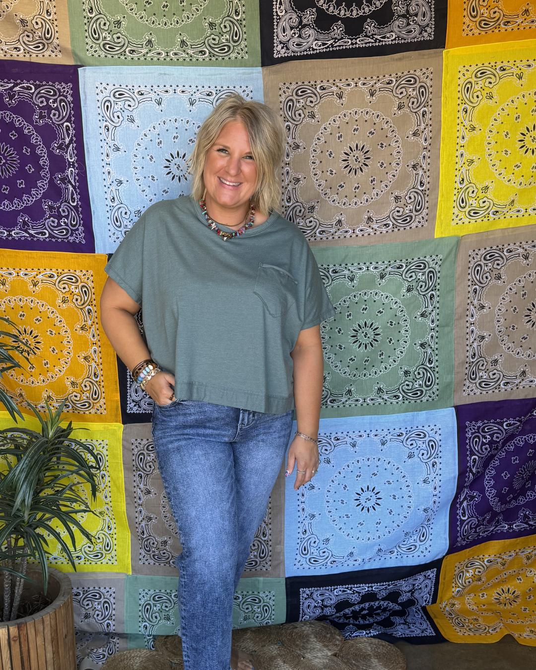 Roam Free Top in Ash Jade