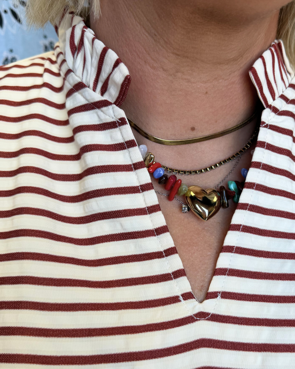 The Wander Stripe Top in Rust